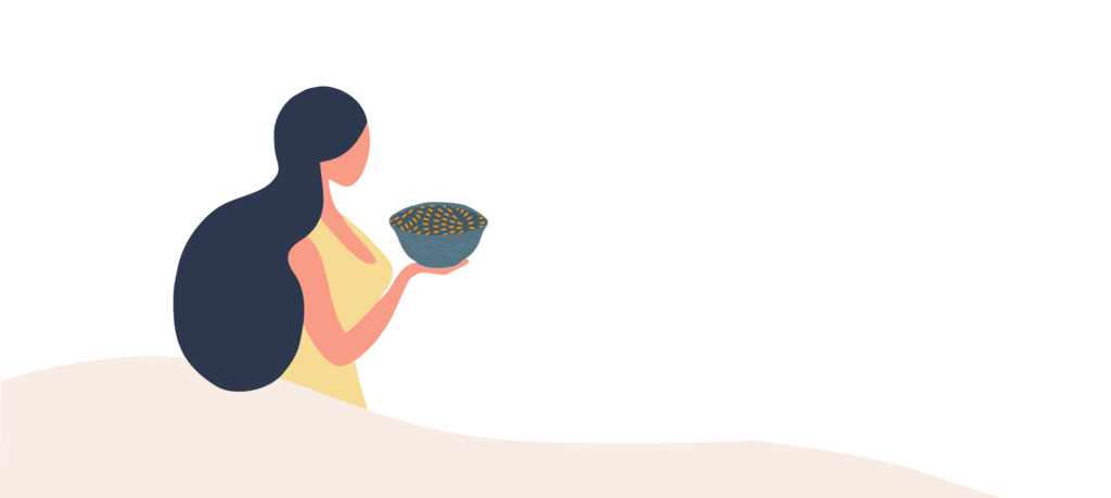 Woman bearing rice